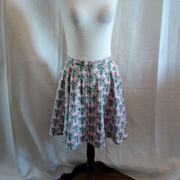 Dixxon Good time charlotte cactus print skater circle skirt Size Large Western - Picture 1 of 11